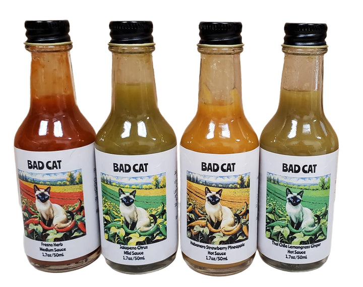 4 Pack Bad Cat  Hot Sauces