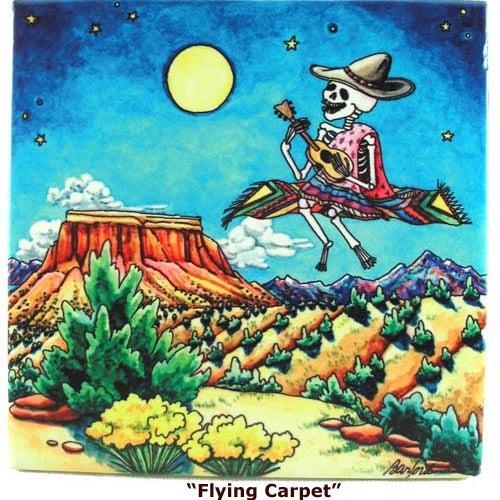 Day of the Dead Tiles: Flying Carpet-#1 Ranked New Mexico Salsa &amp; Chile Powder | Made in New Mexico
