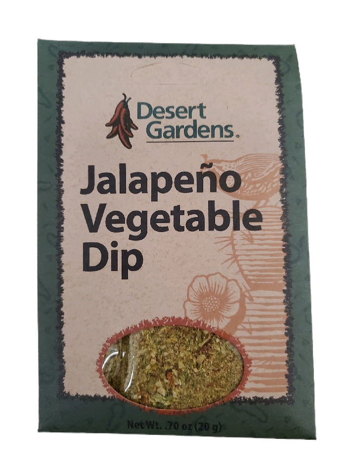 Desert Gardens Jalapeno Vegetable Dip Mix-#1 Ranked New Mexico Salsa &amp; Chile Powder | Made in New Mexico