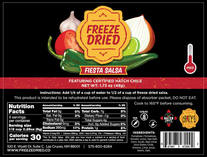 Freeze dried Fiesta Salsa-#1 Ranked New Mexico Salsa &amp; Chile Powder | Made in New Mexico