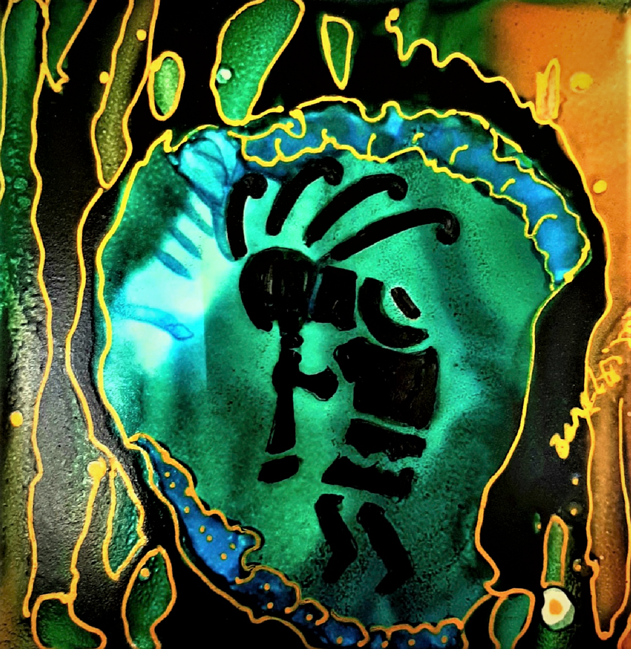 Hand Painted Kokopelli Coasters-#1 Ranked New Mexico Salsa &amp; Chile Powder | Made in New Mexico