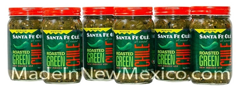 Hatch Green Chile SF Ole Roasted Medium 6 pack-#1 Ranked New Mexico Salsa &amp; Chile Powder | Made in New Mexico