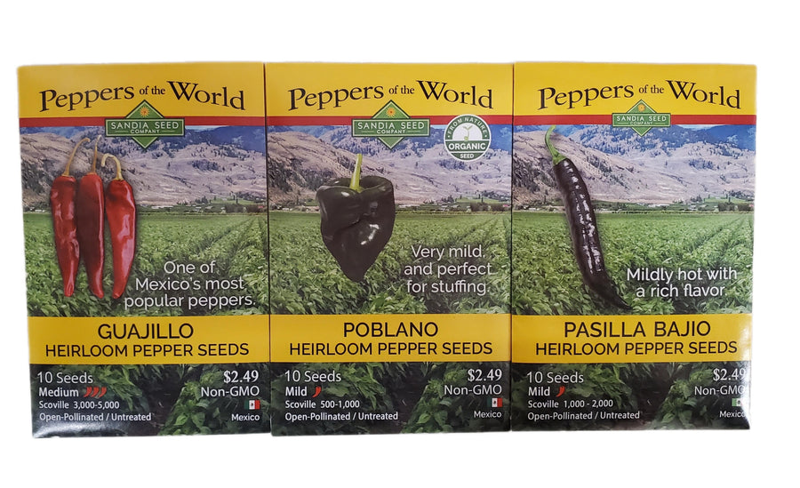 New Mexico Chile Seeds Holy Trinity: 3-Pack-Made in New Mexico