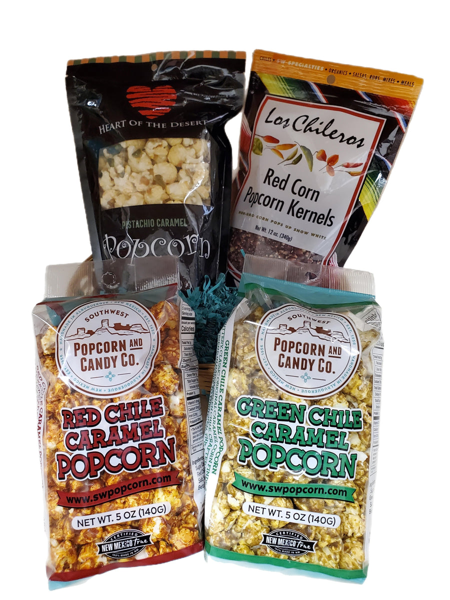 Popcorn Lovers Gift Basket-#1 Ranked New Mexico Salsa &amp; Chile Powder | Made in New Mexico