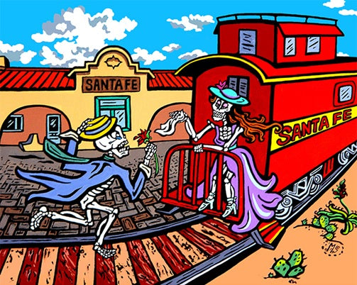 Run Away Train Giclee 50" x 30"-#1 Ranked New Mexico Salsa &amp; Chile Powder | Made in New Mexico