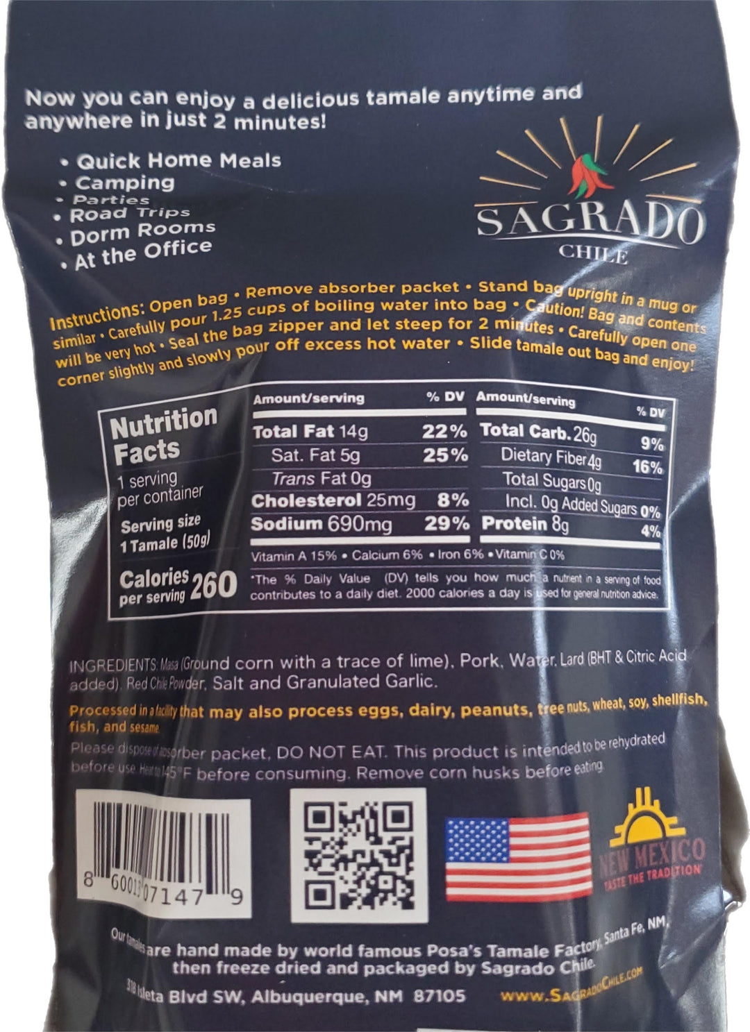 Sagrado Chile/ Freeze Dried Tamale
