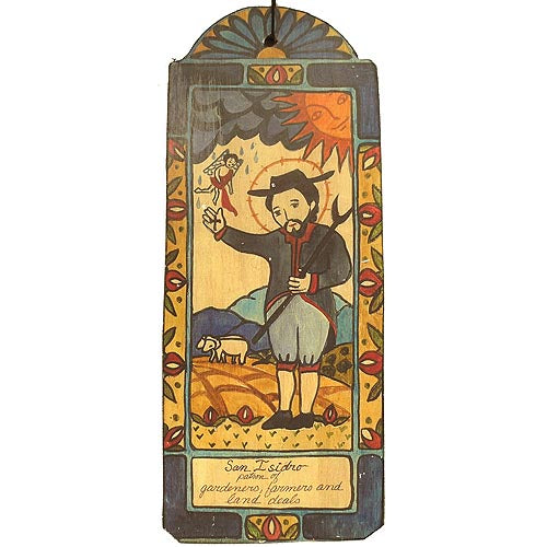 San Isidro Retablo Wall Hanging-#1 Ranked New Mexico Salsa &amp; Chile Powder | Made in New Mexico