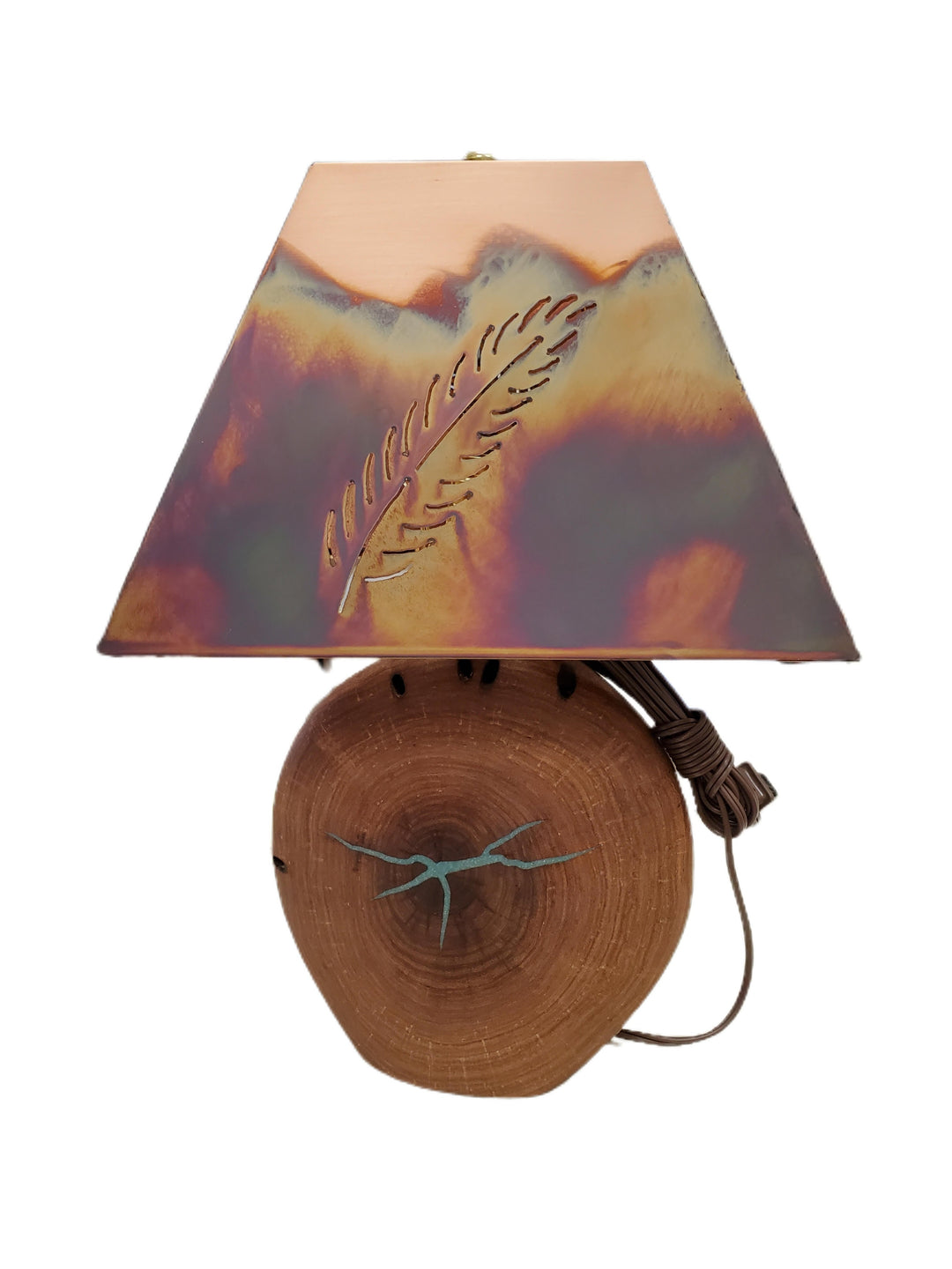 Turquoise Inlaid Mesquite Lamps Feather: Small-#1 Ranked New Mexico Salsa &amp; Chile Powder | Made in New Mexico