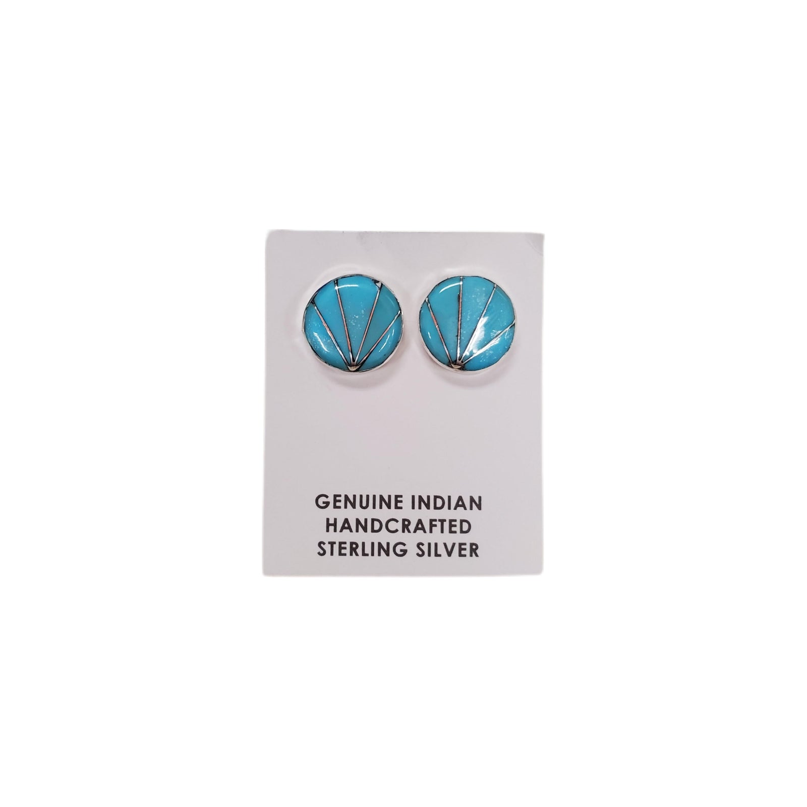 Zuni Turquoise round stud earring-#1 Ranked New Mexico Salsa &amp; Chile Powder | Made in New Mexico