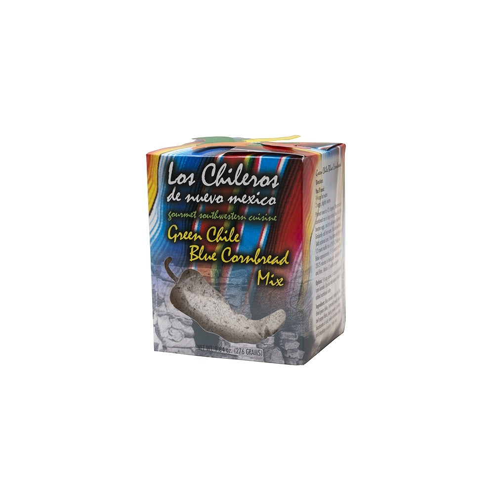 Los Chileros Green Chile Blue Cornbread-#1 Ranked New Mexico Salsa &amp; Chile Powder | Made in New Mexico