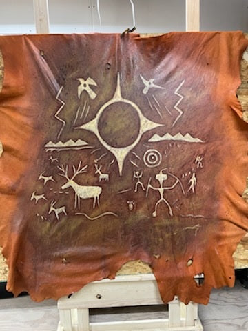 Monty Claw Dark Elk Hide with Sun Symbol