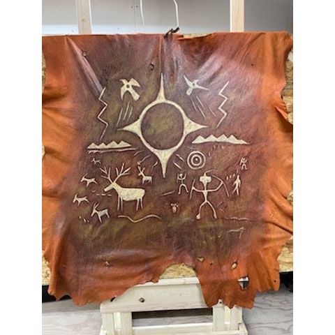 Monty Claw Dark Elk Hide with Sun Symbol
